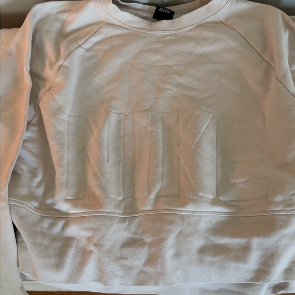 Nike Dri-FIT Off-White Cream Crewneck Top